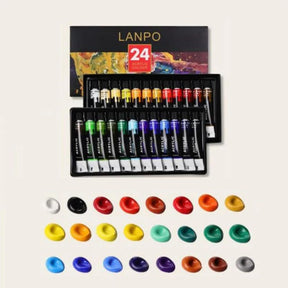 Aumente a sua criatividade com o nosso Kit Tinta Acrílica com Pincel e Paleta! Escolha entre 12 ou 24 lindas cores para dar vida à sua arte. Cada tubo de 12ml é preenchido com tinta acrílica vibrante de alta qualidade que pode ser usada em tela, papel, tecido e madeira. Obtenha este conjunto versátil hoje e deixe sua imaginação correr solta!