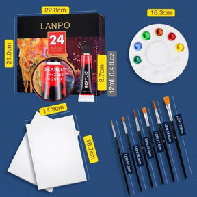 Aumente a sua criatividade com o nosso Kit Tinta Acrílica com Pincel e Paleta! Escolha entre 12 ou 24 lindas cores para dar vida à sua arte. Cada tubo de 12ml é preenchido com tinta acrílica vibrante de alta qualidade que pode ser usada em tela, papel, tecido e madeira. Obtenha este conjunto versátil hoje e deixe sua imaginação correr solta!