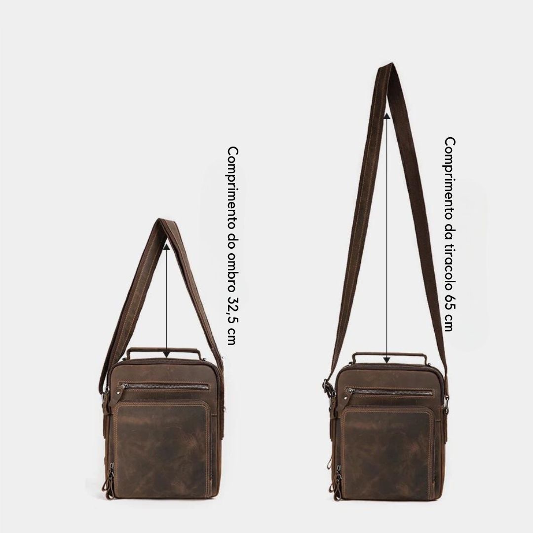 Reviva o estilo clássico com nossa Bolsa de Ombro Casual Vintage em Couro Genuíno. Combinando o charme do vintage com a funcionalidade contemporânea, esta bolsa é a escolha ideal para quem busca versatilidade e elegância em um acessório.  Feita com materiais de alta qualidade, como couro genuíno e forro de poliéster durável, esta bolsa não só adiciona um toque de sofisticação ao seu visual, mas também oferece praticidade para o dia a dia.