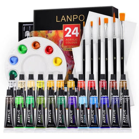 Aumente a sua criatividade com o nosso Kit Tinta Acrílica com Pincel e Paleta! Escolha entre 12 ou 24 lindas cores para dar vida à sua arte. Cada tubo de 12ml é preenchido com tinta acrílica vibrante de alta qualidade que pode ser usada em tela, papel, tecido e madeira. Obtenha este conjunto versátil hoje e deixe sua imaginação correr solta!