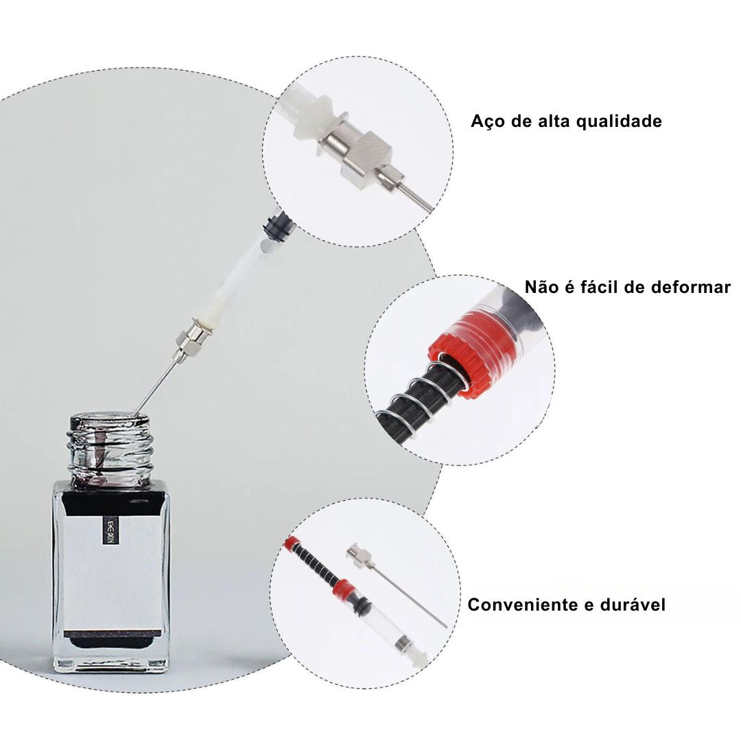 <p>Conversor de Mola com Ponta de Agulha para Canetas-tinteiro - Facilitando o Processo de Recarga</p> <p>Conversor de Mola com Ponta de Agulha é uma solução prática e eficiente para entusiastas de canetas-tinteiro que desejam simplificar o processo de recarga. Compatível com canetas-tinteiro, especialmente aquelas que usam um conversor de 3,4 mm, este conversor torna o enchimento e a limpeza de cartuchos de tinta, conversores e tinta engarrafada uma tarefa fácil e precisa.</p>
