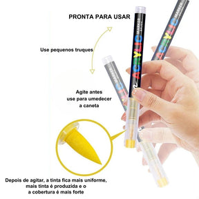 Use essas Canetas Marcadoras Acrílicas para adicionar cor e vida às suas obras de arte! Cada conjunto vem com 12, 24 ou 36 marcadores de arte com ponta macia. Antes de usá-las, agite o corpo da caneta para cima e para baixo para garantir tinta suficiente e cores intensas. Não esqueça de fechar bem a tampa para proteger a ponta e prolongar a vida útil da caneta. Após usar, guarde-as horizontalmente para evitar que a tinta seque. Liberte sua criatividade com estas incríveis canetas!