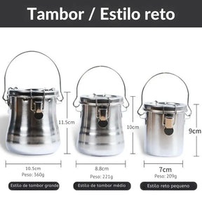 Baldes de aço inoxidável com filtro removível e tampa vedada para pintura
Baldes artísticos em tamanhos pequeno, médio e grande, ideais para pintura ao ar livre