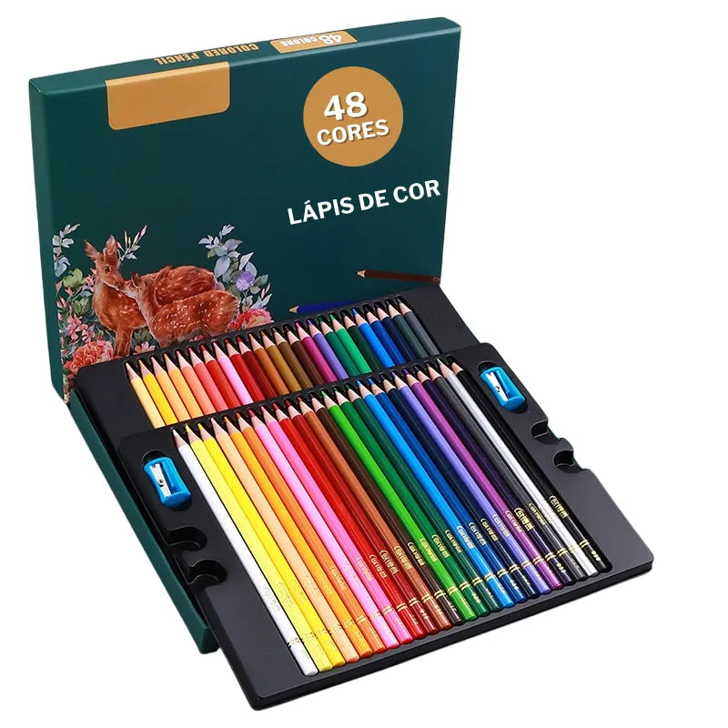 Lápis de Arte Premium: Expressão Artística em Sua Máxima Forma Conjunto de Lápis de Cor Premium com Até 200 Cores Cores Vibrantes e Mistura Suave para Artistas Lápis de Arte com Pigmentação Intensa Transforme Suas Ideias em Obras-Primas, Lápis de arte premium Lápis de cor vibrantes Lápis de mistura suave Lápis de arte profissional Conjunto de lápis de cor para artistas