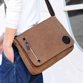 Bolsa Crossbody de Lona Estilo Vintage