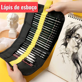 Lápis de Esboço Apagável para Arte e Desenho - Poupem