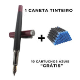 Caneta Tinteiro de Metal Fosca, uma caneta-tinteiro elegante e moderna que elevará sua experiência de escrita. Fabricada em aço inoxidável de alta qualidade, sua ponta padrão permite uma escrita precisa e suave com ponta de 0,5 mm. Feita em metal, esta caneta exala sofisticação e vem com 10 cartuchos de tinta para mantê-lo escrevendo por dias. Ponha as mãos neste instrumento de escrita indispensável hoje!