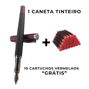 Caneta Tinteiro de Metal Fosca, uma caneta-tinteiro elegante e moderna que elevará sua experiência de escrita. Fabricada em aço inoxidável de alta qualidade, sua ponta padrão permite uma escrita precisa e suave com ponta de 0,5 mm. Feita em metal, esta caneta exala sofisticação e vem com 10 cartuchos de tinta para mantê-lo escrevendo por dias. Ponha as mãos neste instrumento de escrita indispensável hoje!