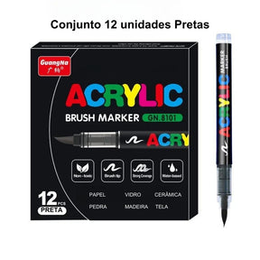 Use essas Canetas Marcadoras Acrílicas para adicionar cor e vida às suas obras de arte! Cada conjunto vem com 12, 24 ou 36 marcadores de arte com ponta macia. Antes de usá-las, agite o corpo da caneta para cima e para baixo para garantir tinta suficiente e cores intensas. Não esqueça de fechar bem a tampa para proteger a ponta e prolongar a vida útil da caneta. Após usar, guarde-as horizontalmente para evitar que a tinta seque. Liberte sua criatividade com estas incríveis canetas!