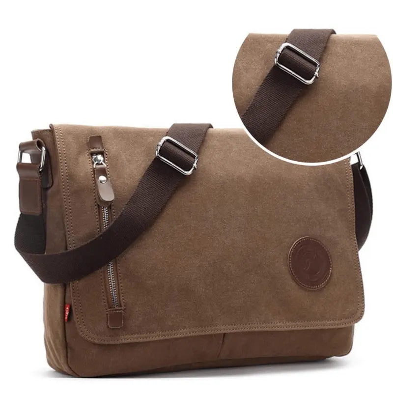 Bolsa Crossbody de Lona Estilo Vintage