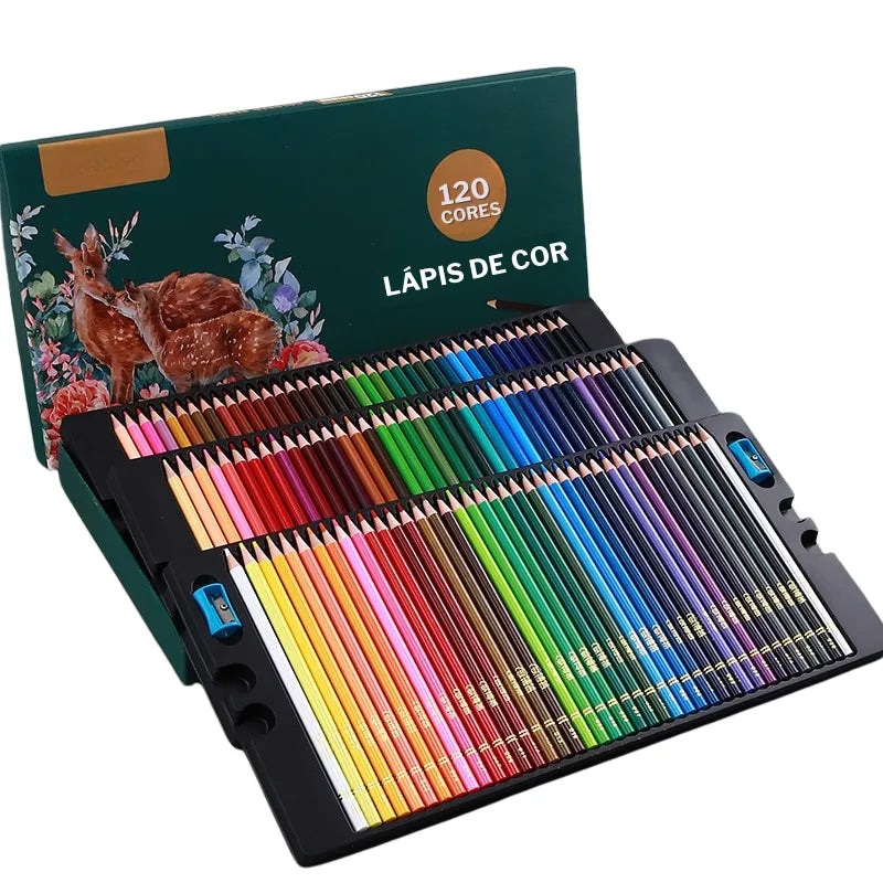 Lápis de Arte Premium: Expressão Artística em Sua Máxima Forma Conjunto de Lápis de Cor Premium com Até 200 Cores Cores Vibrantes e Mistura Suave para Artistas Lápis de Arte com Pigmentação Intensa Transforme Suas Ideias em Obras-Primas, Lápis de arte premium Lápis de cor vibrantes Lápis de mistura suave Lápis de arte profissional Conjunto de lápis de cor para artistas